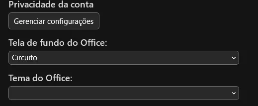 Privacidade da Conta